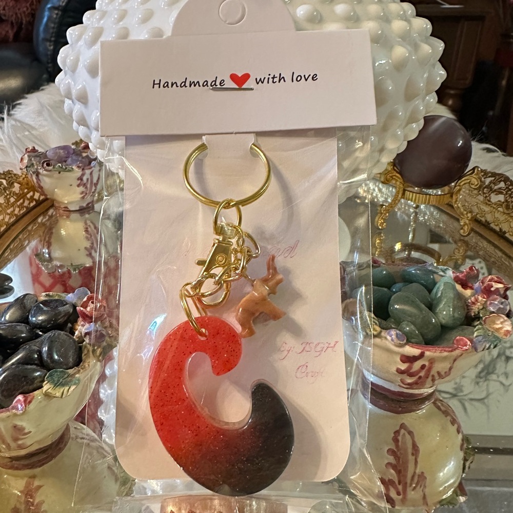 Red and Black Handmade Keychain